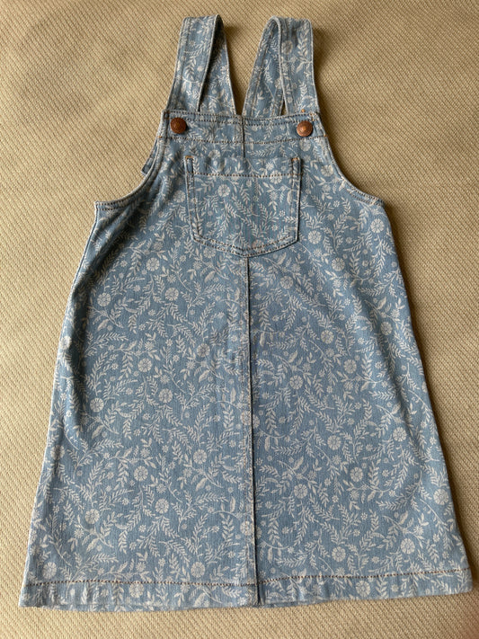 Old Navy/Girls Chambray floral jumper dress/Size 5T