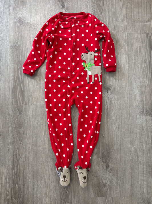 #149 Girls 4T Carters reindeer onsie pajamas