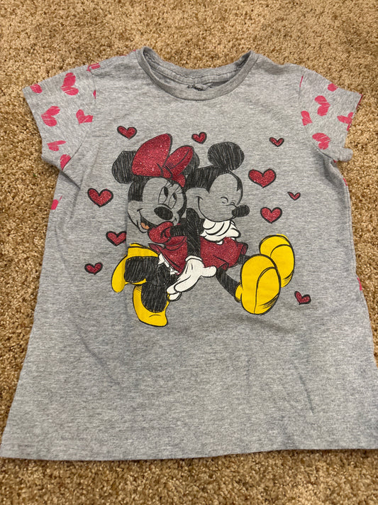 #47, girls Disney grey Mickey/Minnie shirt Size 7/8