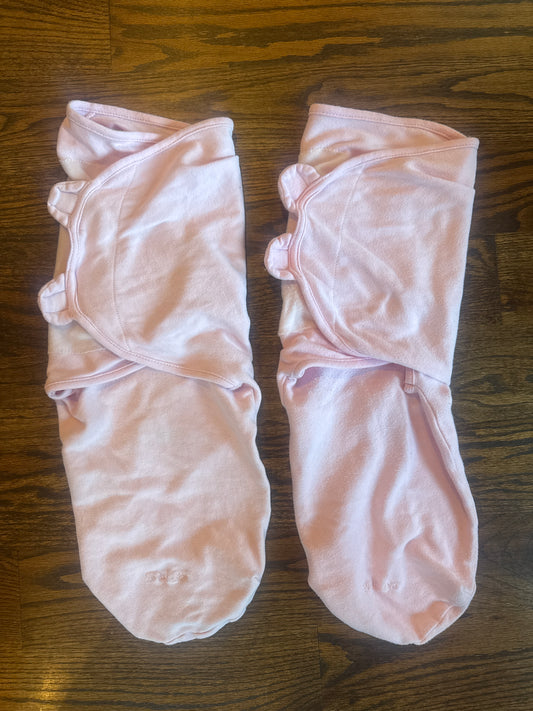 Seller #172 Swaddle Me Pink Set of 2 Swaddles with Velcro Size large 14-22 lbs