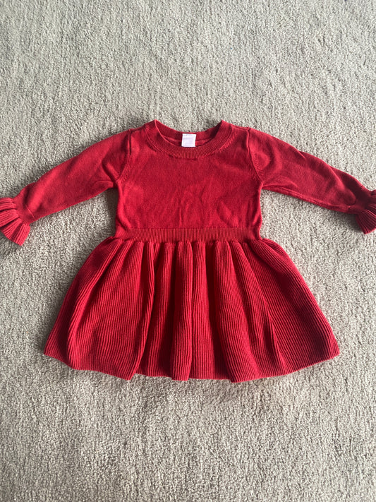 #36 Baby Gap Girls 12-18M Red Holiday Dress