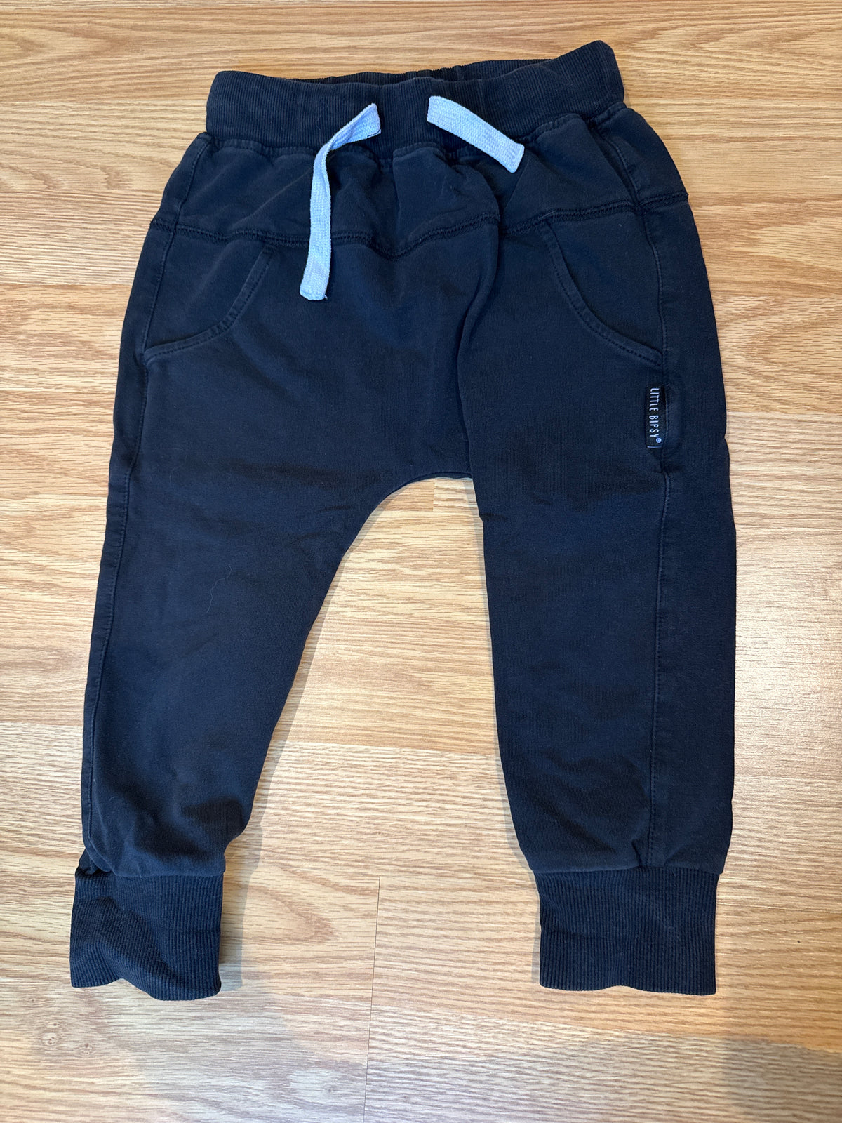 #87 Little bipsy size 3-4t boys black joggers VGUC