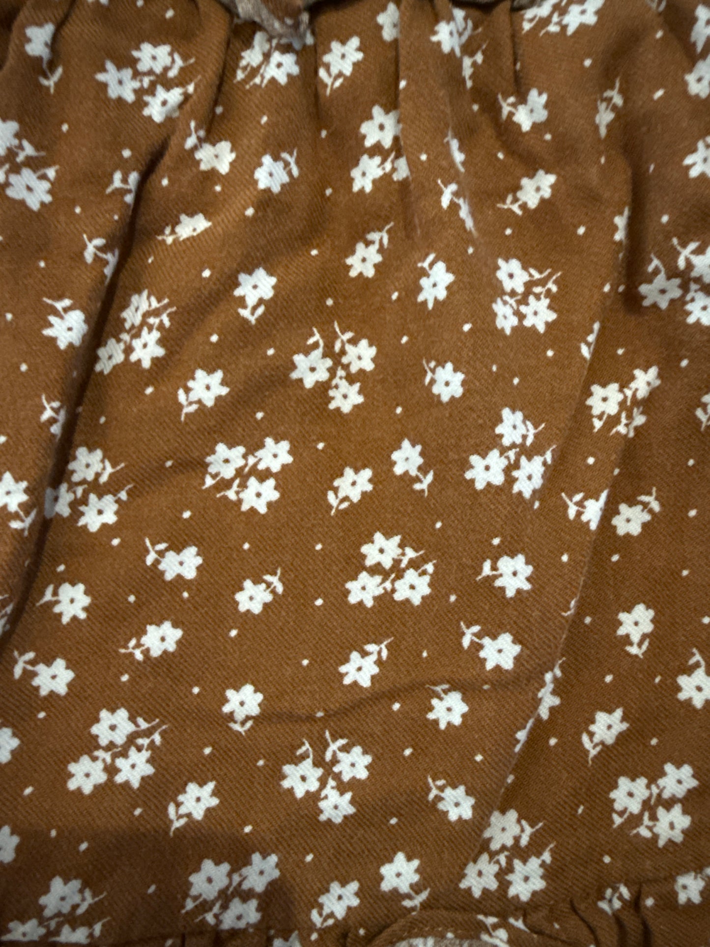 178 Rylee + Cru 6-7 girls brown floral tiered dress VGUC 🤎