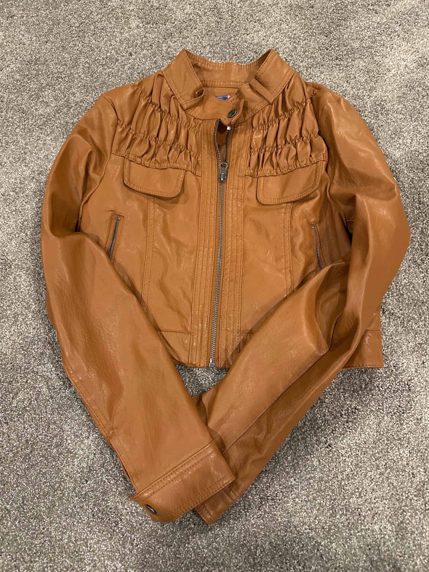 #133 Miss London Girls Sz Small 8-10 Moto Jacket  Perfect for Family Pictures Also!