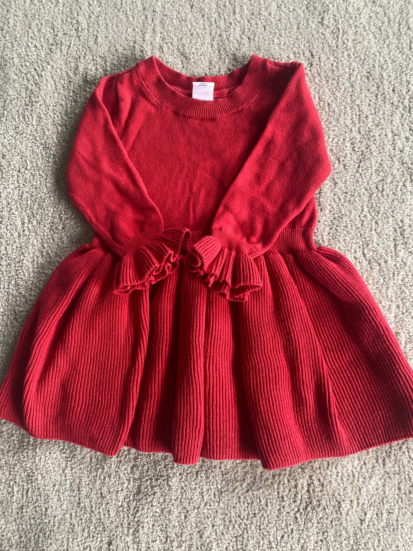 #36 Baby Gap Girls 12-18M Red Holiday Dress