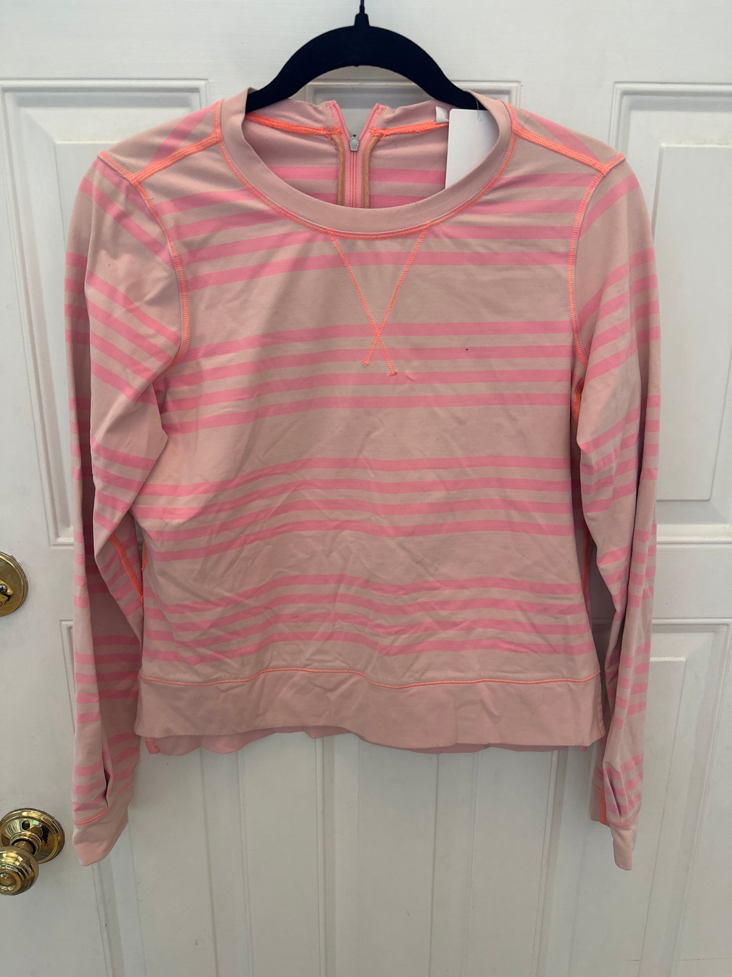 #81A Lululemon Sz 6 Warm Up Crew Pink Long Sleeve Shirt Top