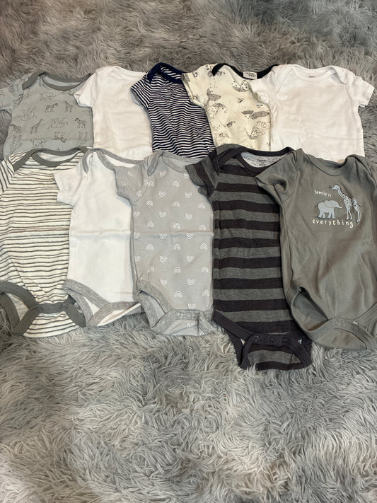 SCO46-onesies-3-6 months-gender neutral-10 pack