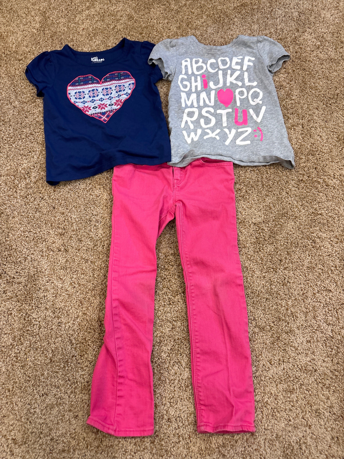 #47 girls 5T assorted brands, pink pants and 2 tops