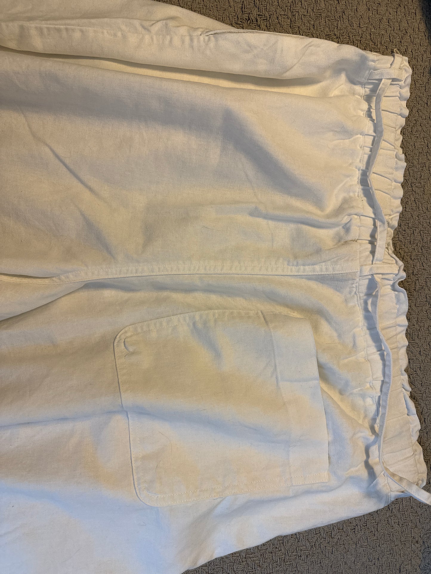 Universal Threads (Target) White Linen Drawstring Shorts, Women's Size XL