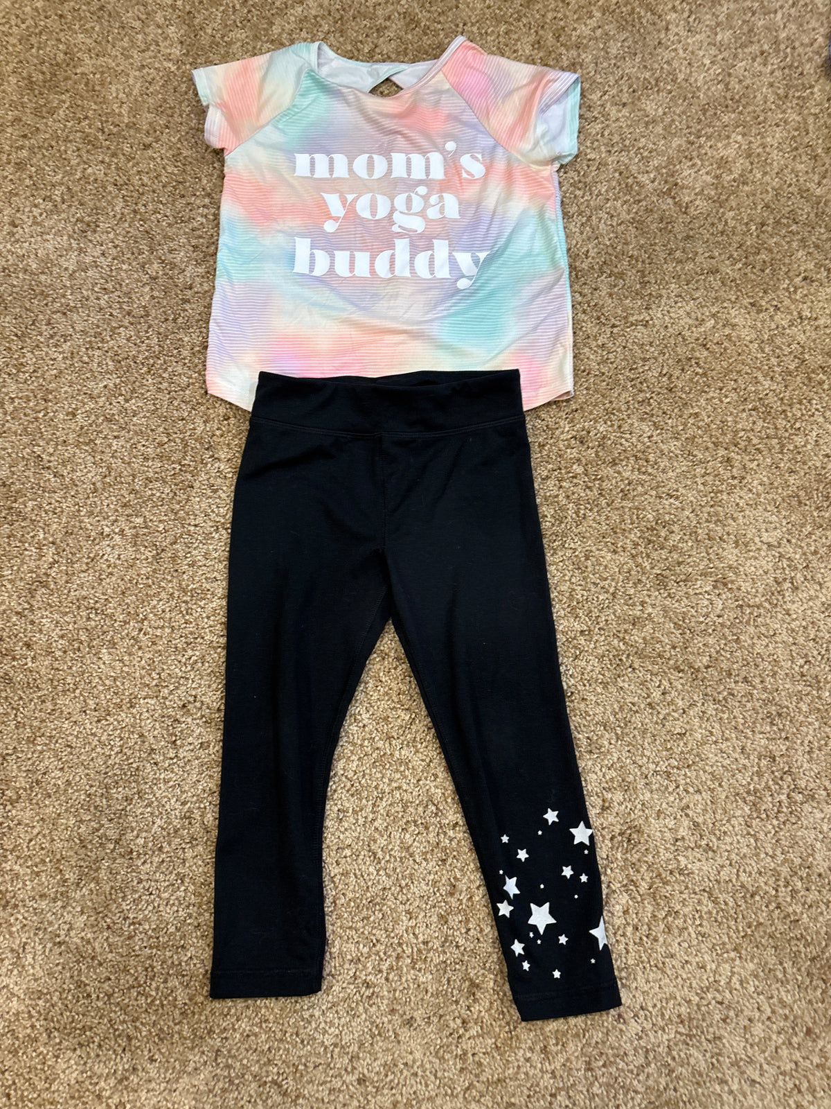 #47, girls 5T yoga shirt and leggings