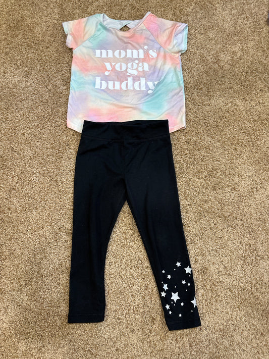 #47, girls 5T yoga shirt and leggings