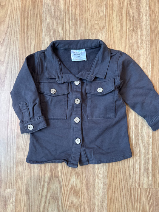 #87 Mebie Baby 18 month charcoal grey jacket EUC