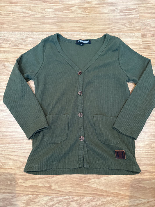 #87 Beau Hudson size 4 boys green button down cardigan EUC