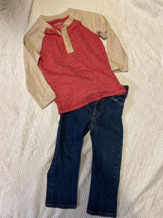 Seller #57 3t Henley shirt and jeans