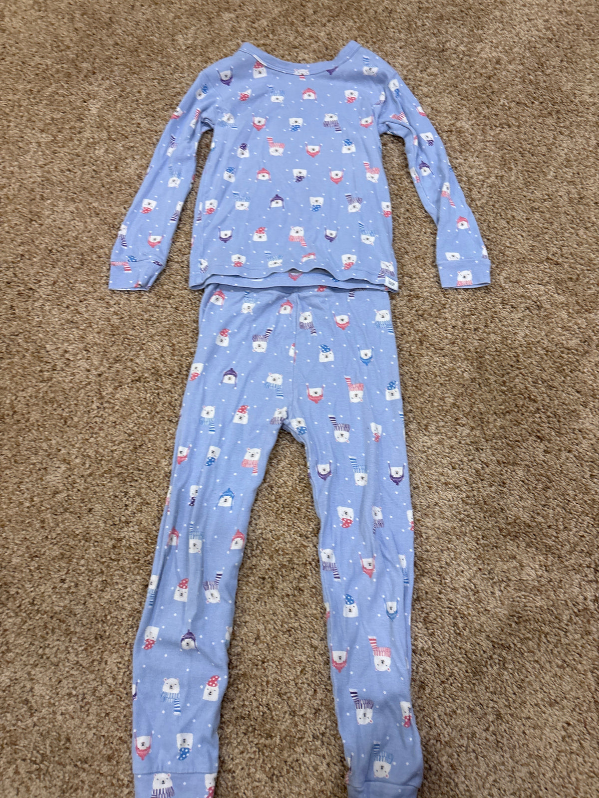 #47, girls 5T, Gap purple with polar bears pajamas