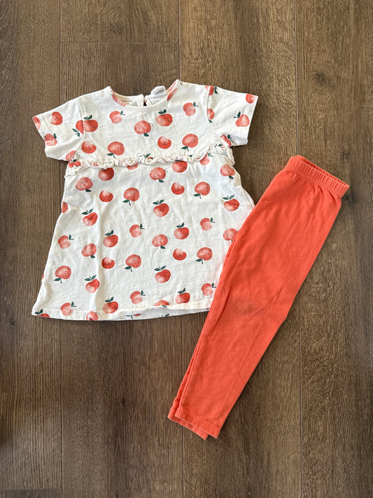 #173 Starting Out girl 24m orange 2-piece outfit