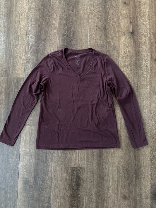 #173-women's long sleeve T size M, maroon