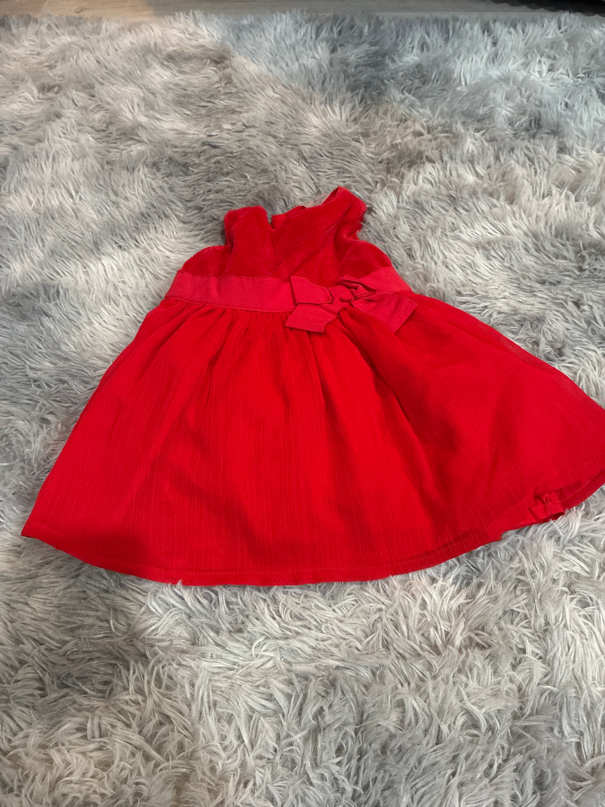 SCO46-red dress- girls-3-6 months