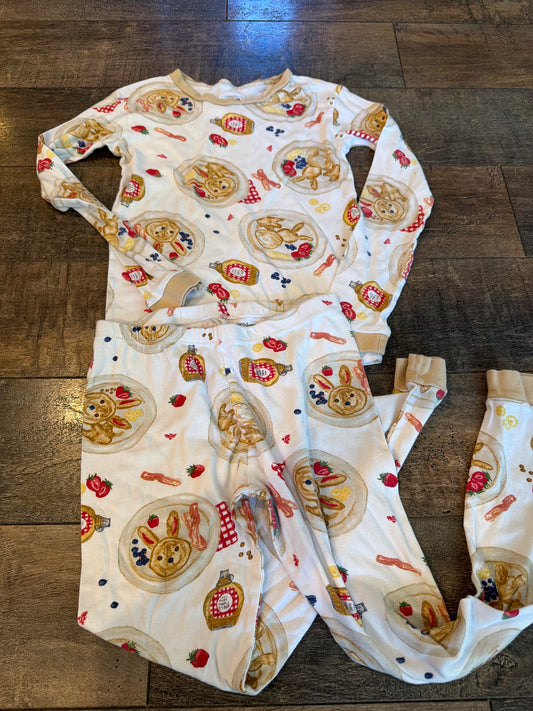 #107 Burts Bees size 12 gender neutral bunny breakfast pj set