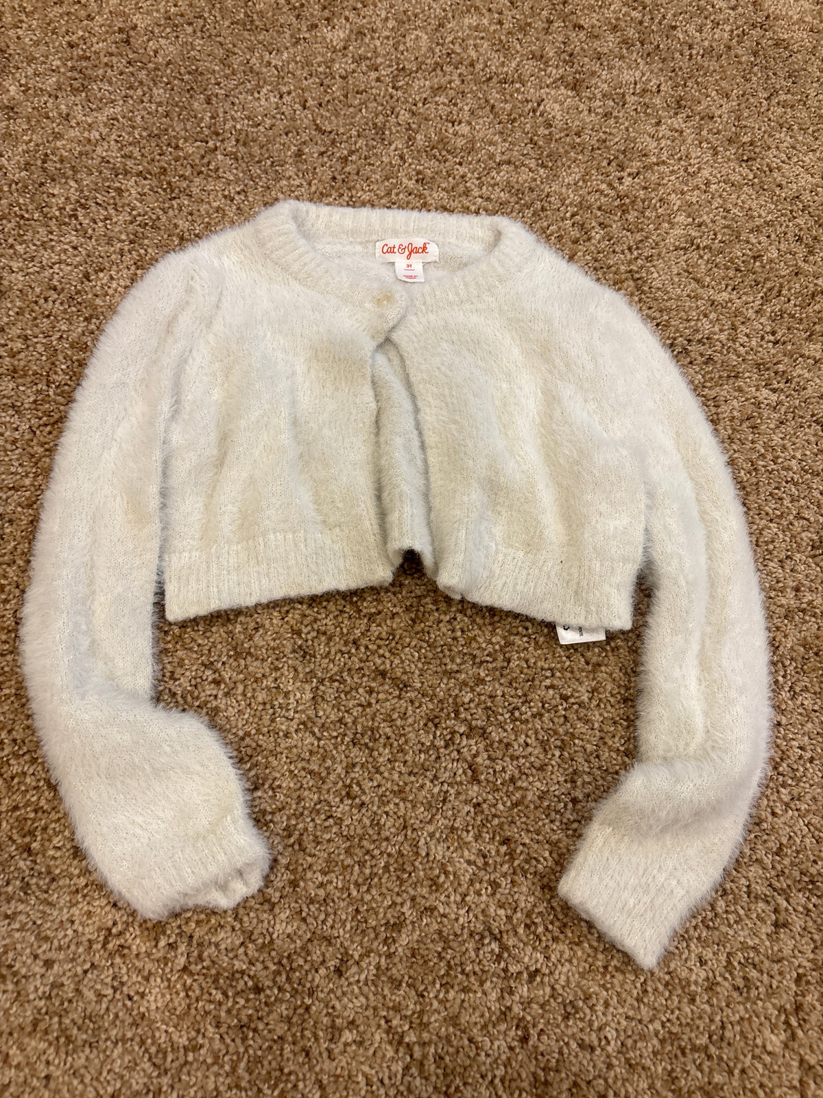 #47 girls 2T white Cat and Jack sweater for over dress