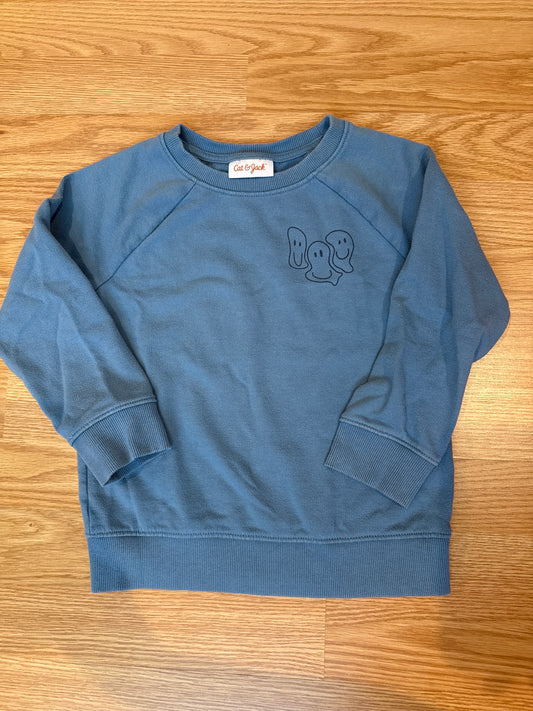 #87 cat & jack boys 3t blue crew neck sweatshirt VGUC