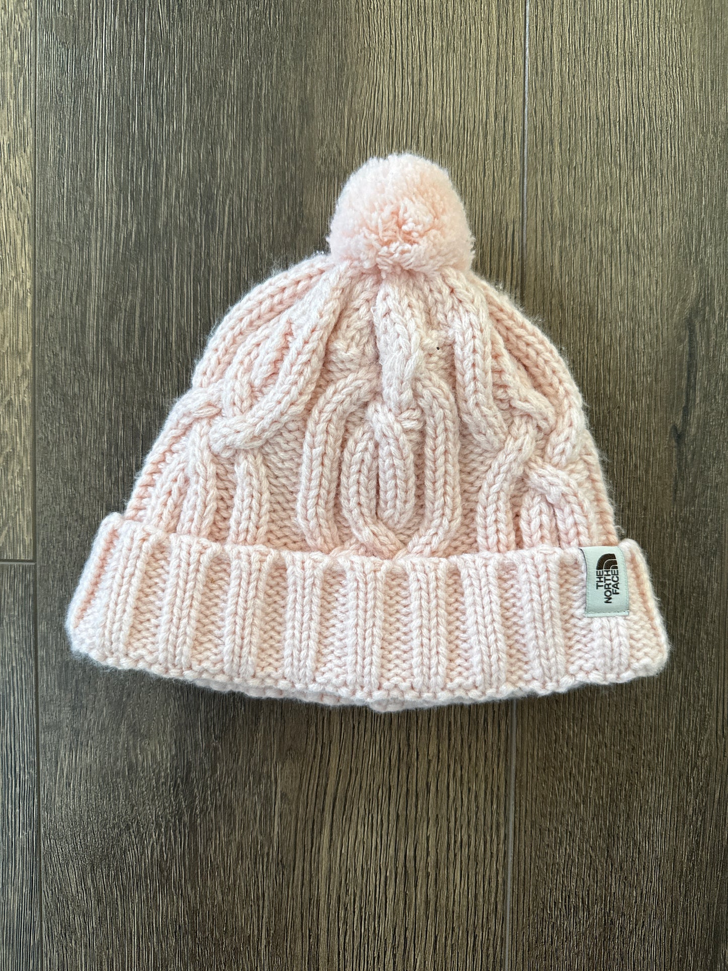 #173-The North Face pink winter hat size S (2T-3T)