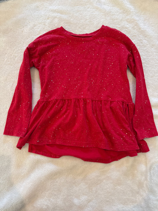 #81 Girls 4/5 GAP xs tunic sparkle shirt euc Holiday