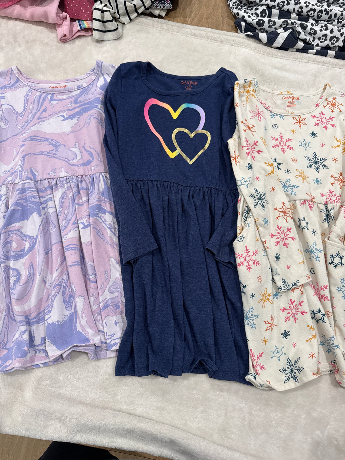#81 Girls 6 cat and Jack dresses set of three
