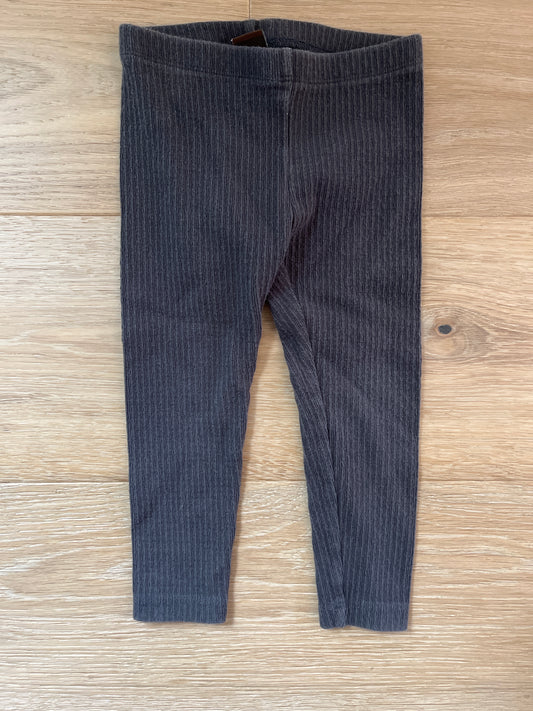 #110 Tea Collection Girls 2T Gray Ribbed Leggings