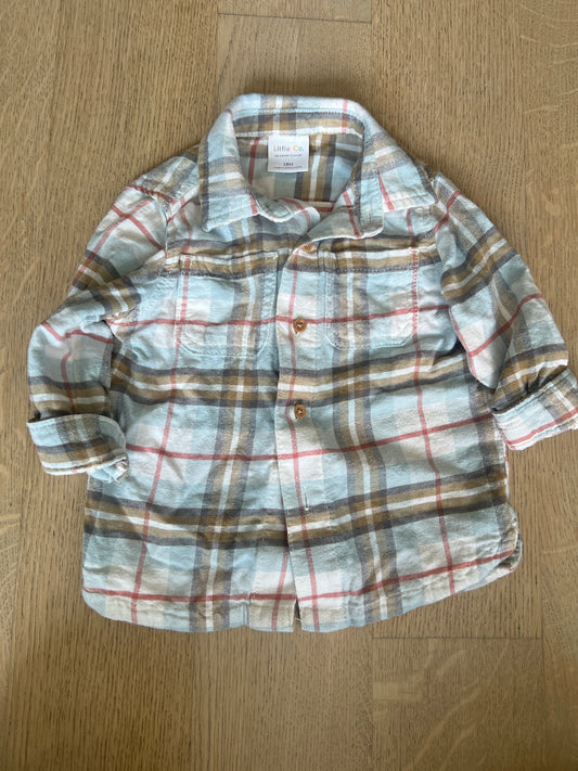 18 mo little co flannel like new