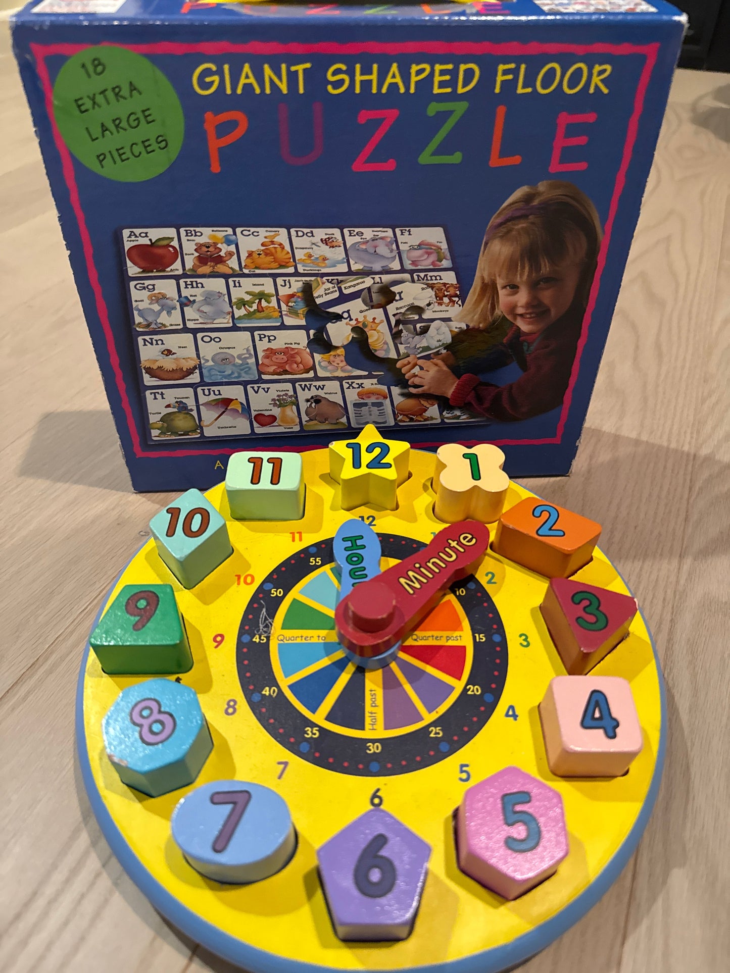 Seller #216 Puzzle and wooden clock