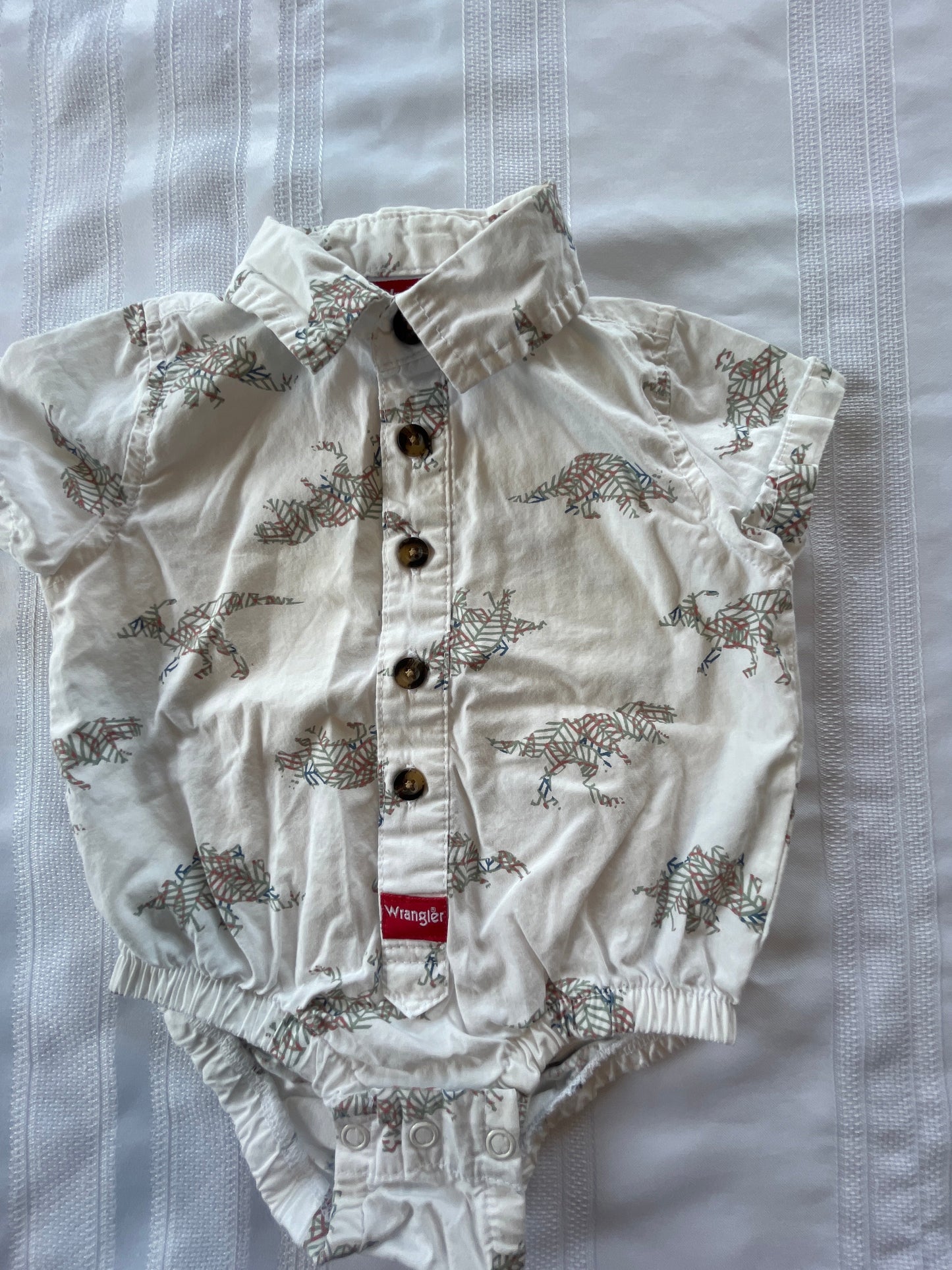 #57  Boys 6 mo Wrangler button shirt EUC
