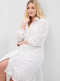 #152 - PRICE REDUCED Gap Lace Shirt Dress White XL