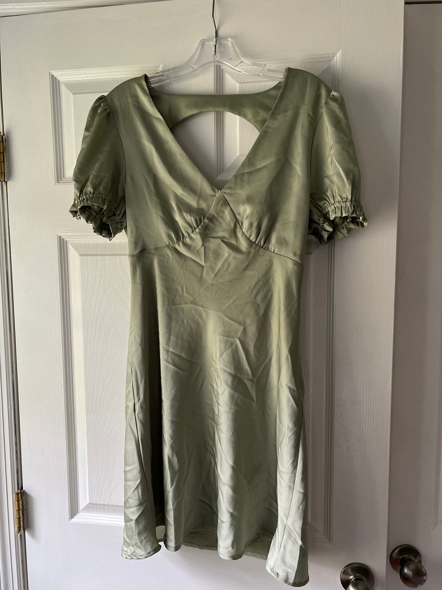 **REDUCED** Altard State Women's Sage Green Satin Dress Size L (fits like a M!)