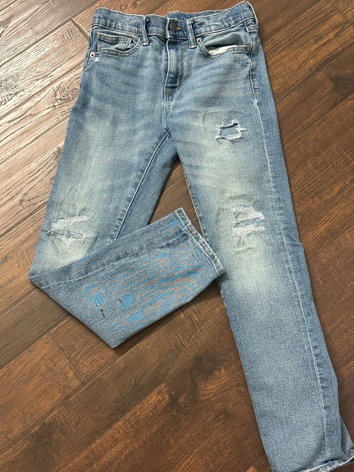 Old Navy Slim Distressed adjustable waistband Size 12 Boys Jeans