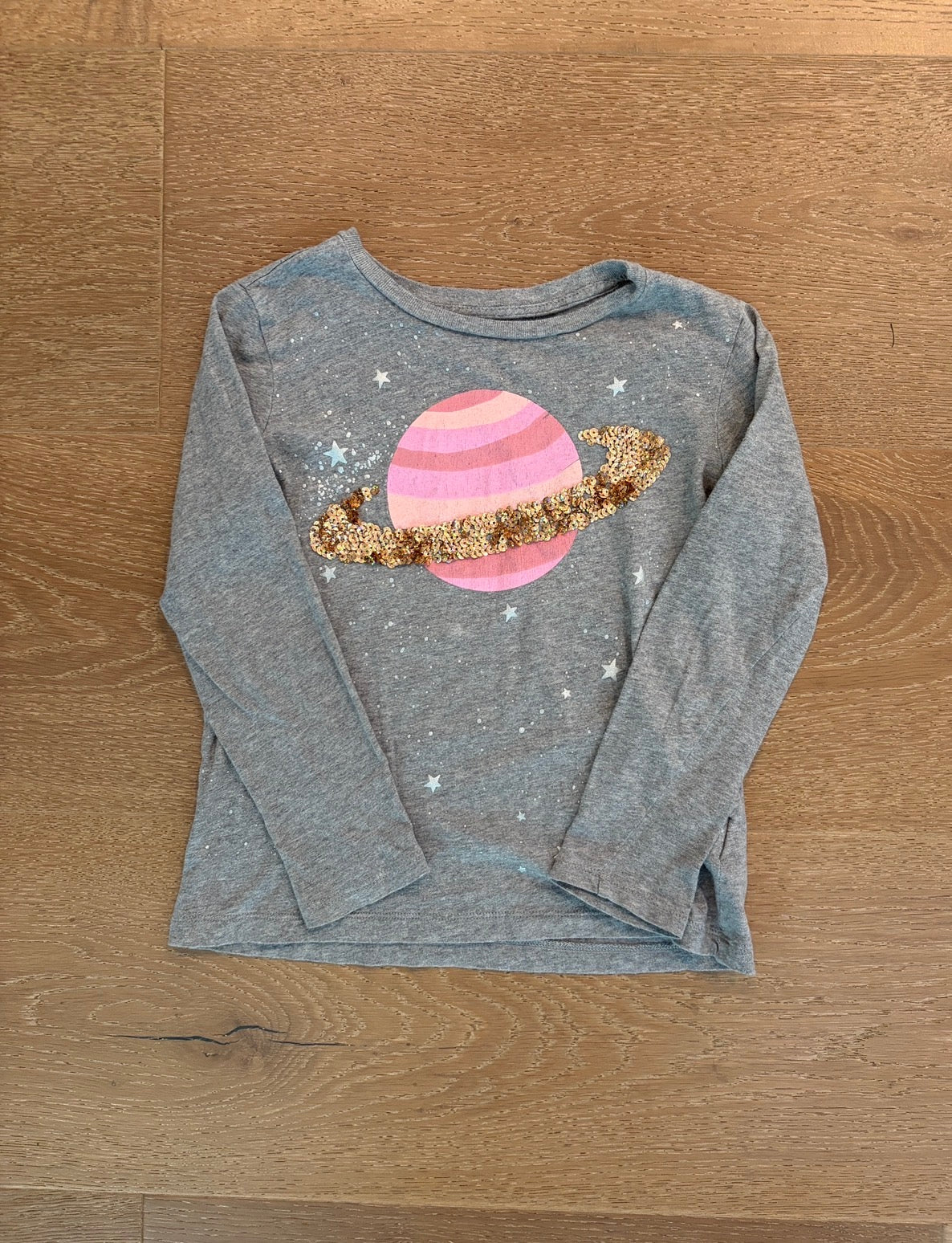 Seller #193 Crewcuts Girls Size 6/7 Outer Space Planet Sparkly Sequin Long-Sleeved Shirt