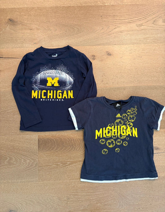 Seller #193 Girls Size 6/7 University of Michigan Long-Sleeved Shirt and T-Shirt
