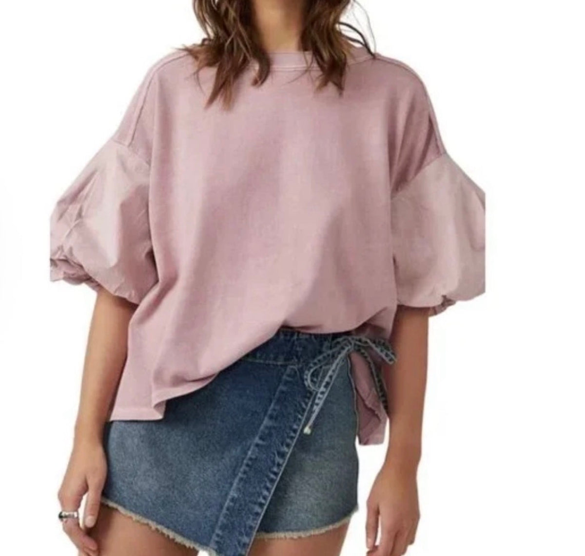 Seller #193 Free People We the Free Women's Size M Mauve Balloon Sleeve Shirt