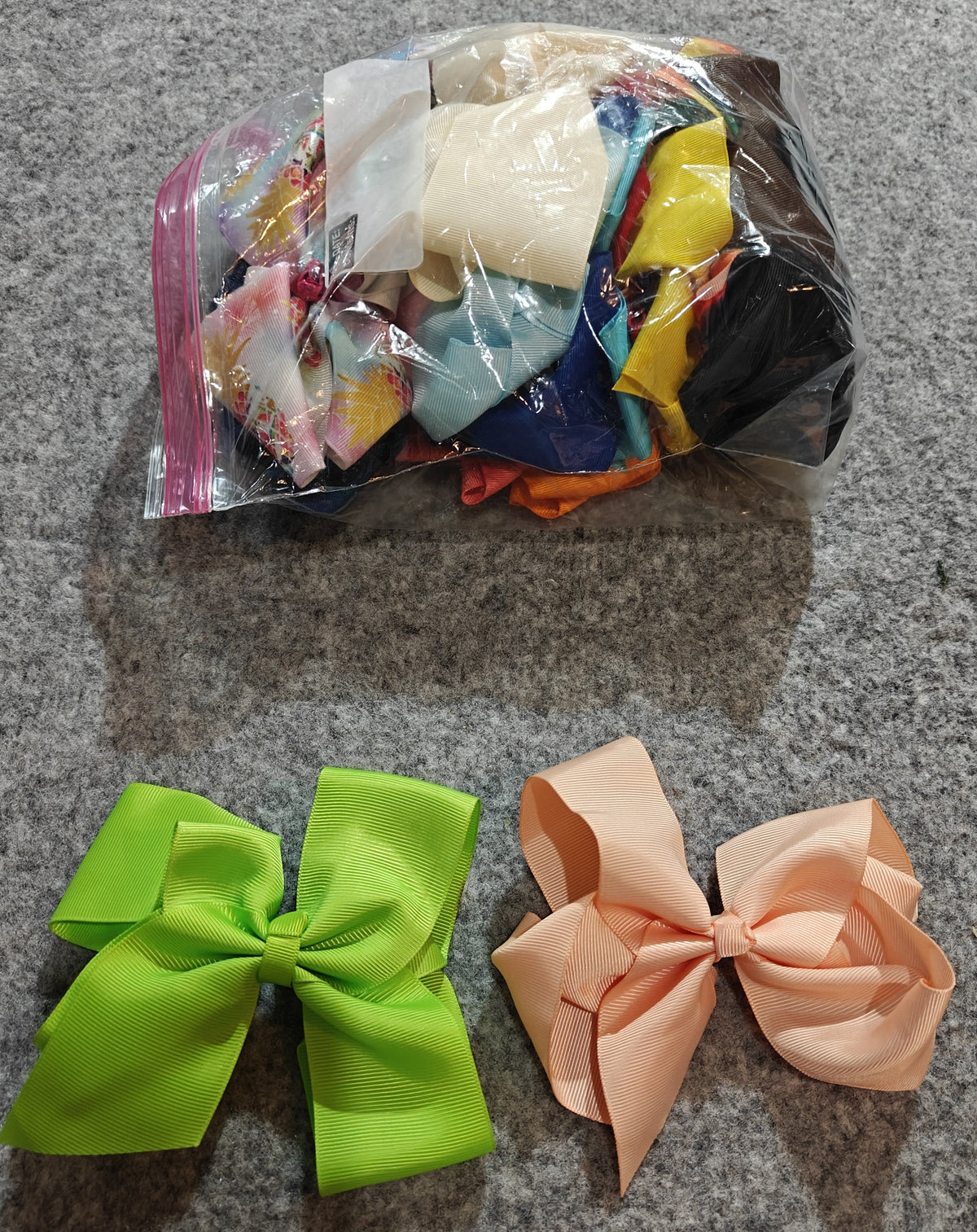 #7 Girls Big Hair Bow Clips- Assorted colors