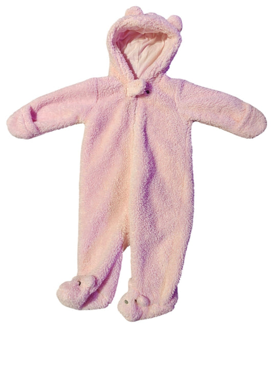 #7 Baby girl winter fleece bunting, 6mo
