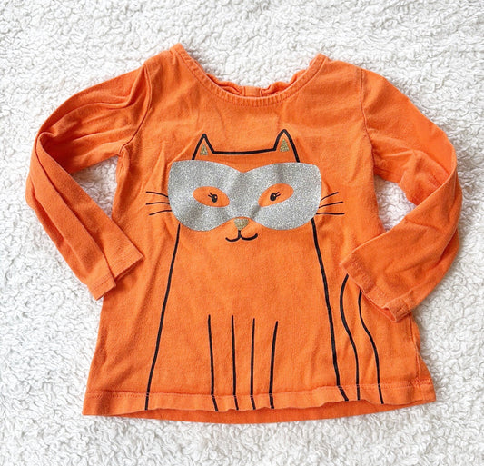 #58 Carters Girls 18 M Halloween Cat Shirt