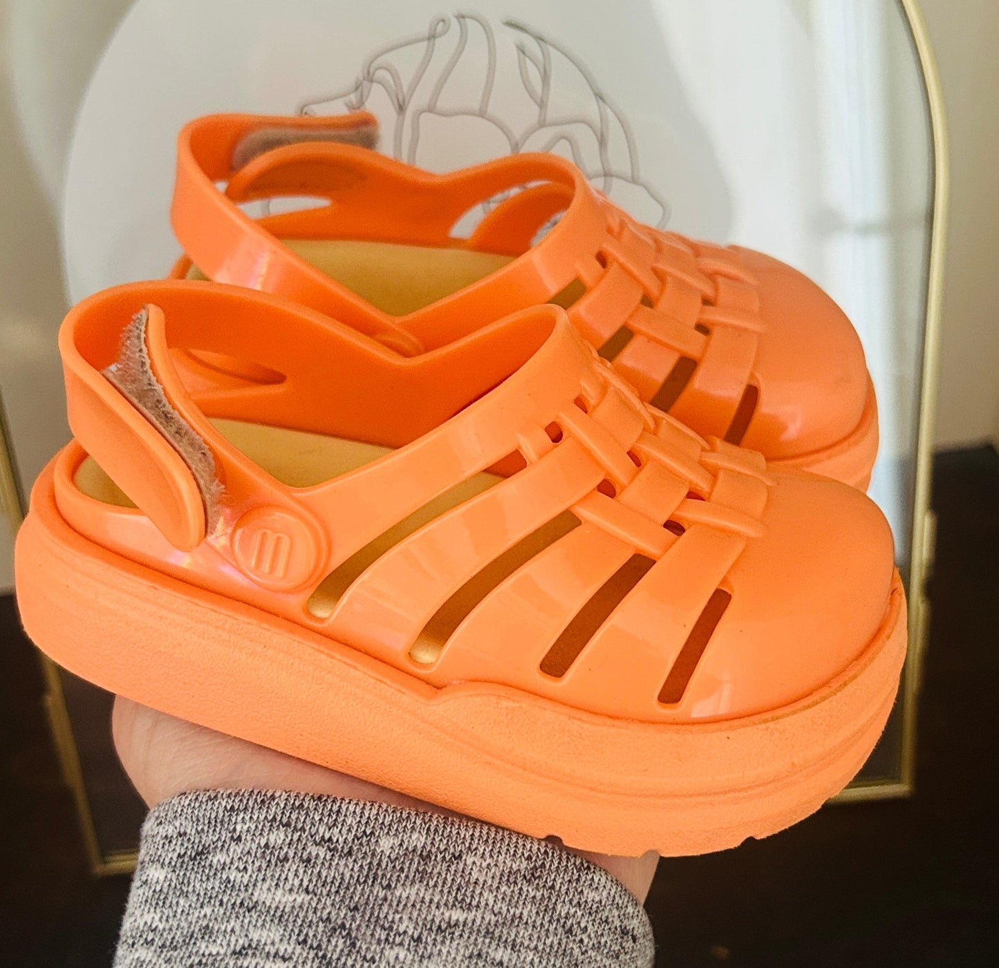 #15 Mini Melissa (fits like 5c) Orange Platform Sandals