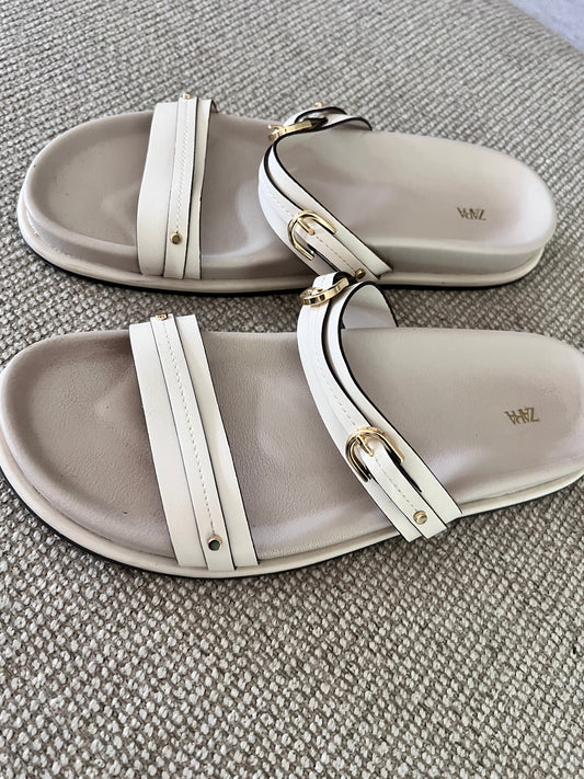 Zara women’s cream and gold sandals size 40 EUC