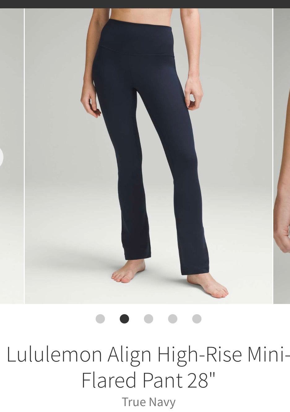 #130 Lululemon Sz 2 Mini Flare Leggings Navy
