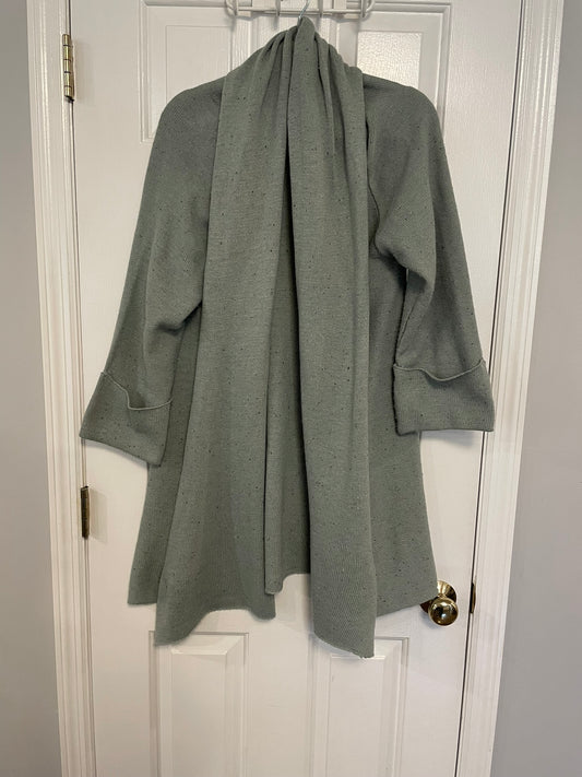 Seller #12 | Simply Noelle Gray Wrap Cardigan with Tan and Brown Specks (See Close up in Additional Photo) | VGUC | Size L/XL
