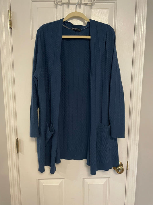 Seller #12 | Love Elle Dark Teal Cardigan with Chevron Texture (See additional photo) | SO SOFT | VGUC | Size 2X