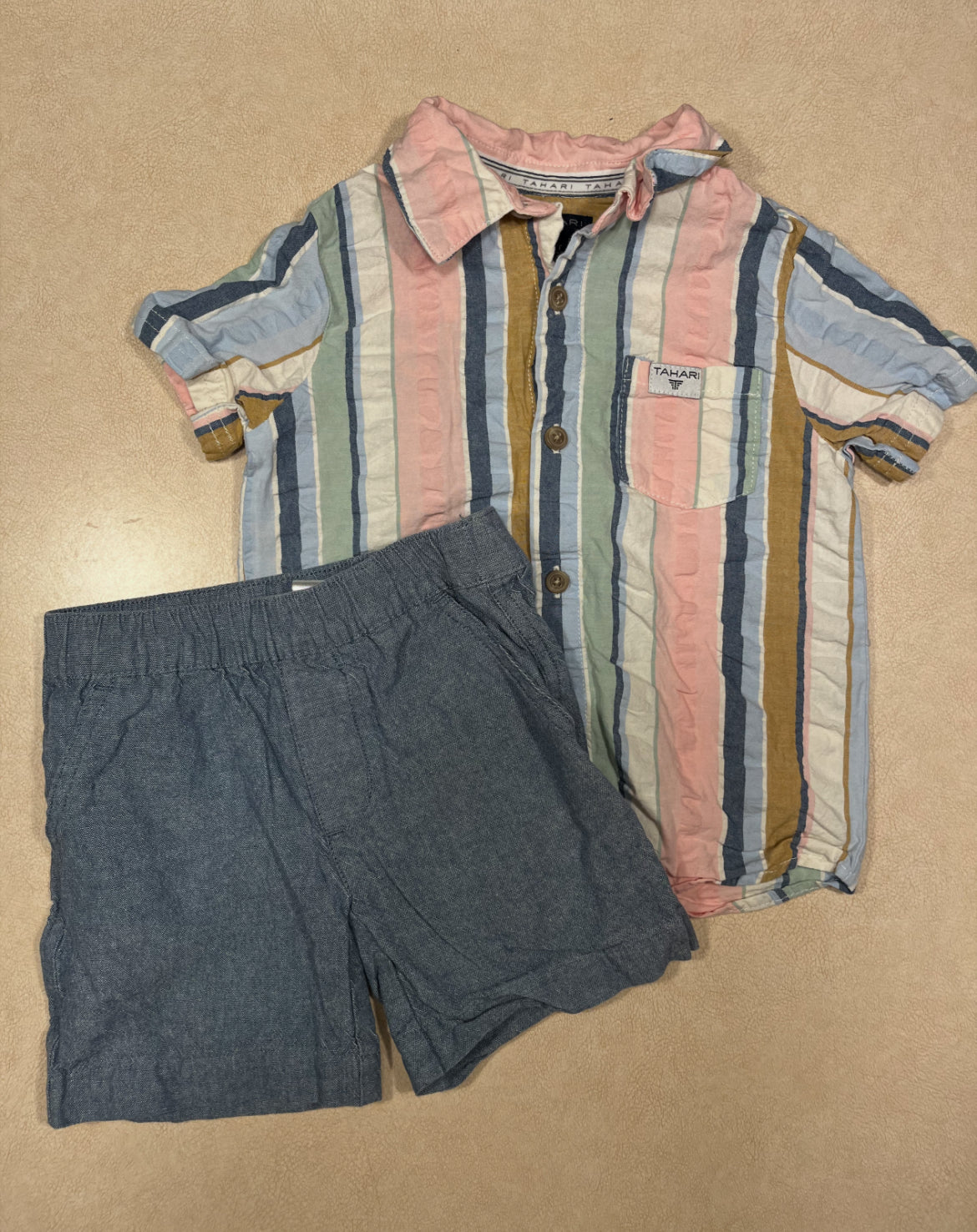 #31 Tahini Dress Shirt and Shorts Boys 2T