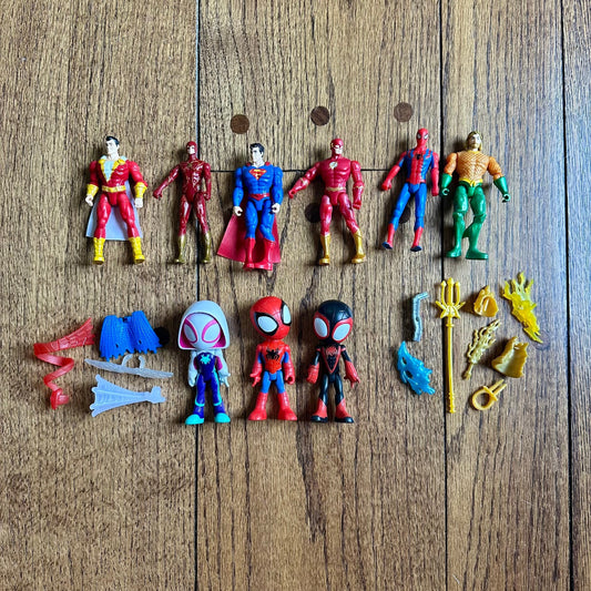 #113	Mini Superhero and Spidey and Friends Toy Lot with accessories