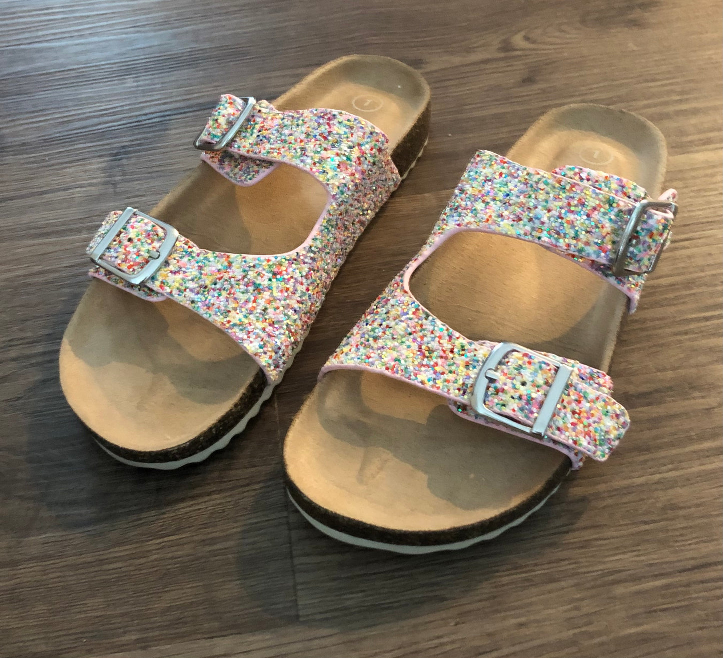 #82 Cat & Jack sparkly sandals girls size 1
