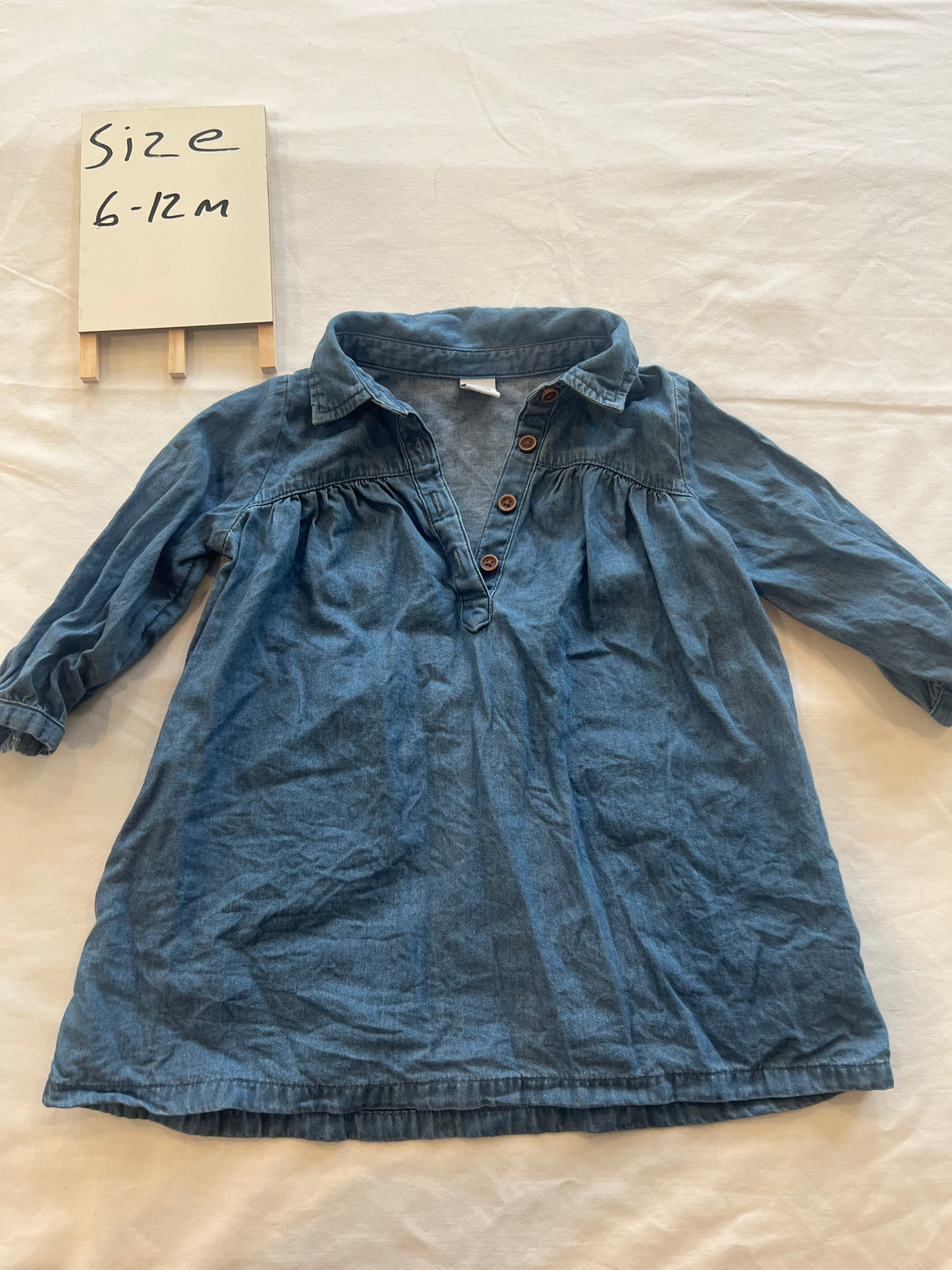 #24 6-12 months old navy denim dres